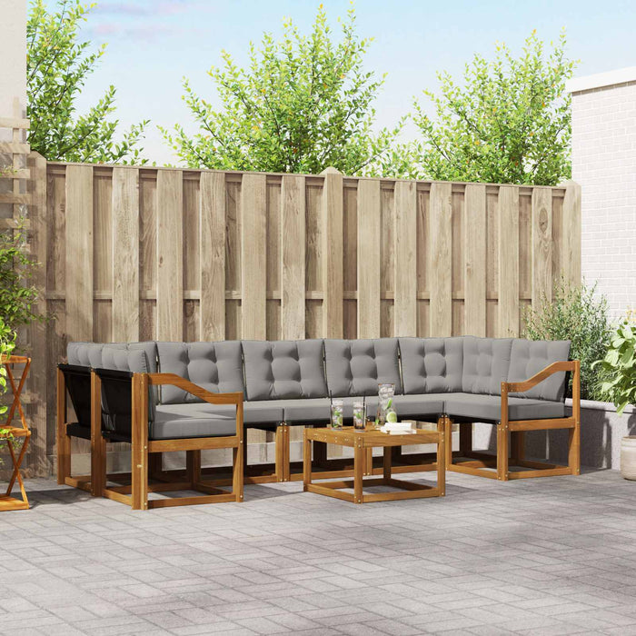 Set de canapele de exterior 8 pcs Gri natural și deschis - WALTI WALTI