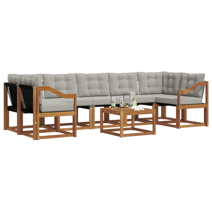 Set de canapele de exterior 8 pcs Gri natural și deschis - WALTI WALTI