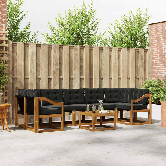 Set de canapele de exterior cu pernă 8 pcs Natural și Negru - WALTI WALTI