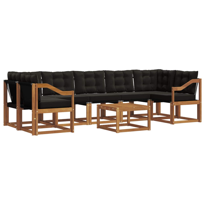 Set de canapele de exterior cu pernă 8 pcs Natural și Negru - WALTI WALTI