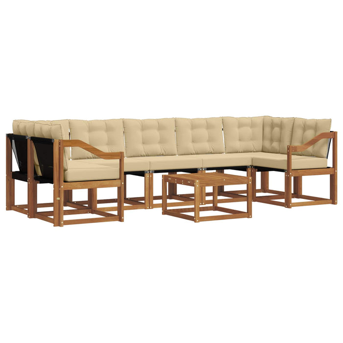 Set de canapele de exterior cu pernă 8 pcs Natural și Bej - WALTI WALTI