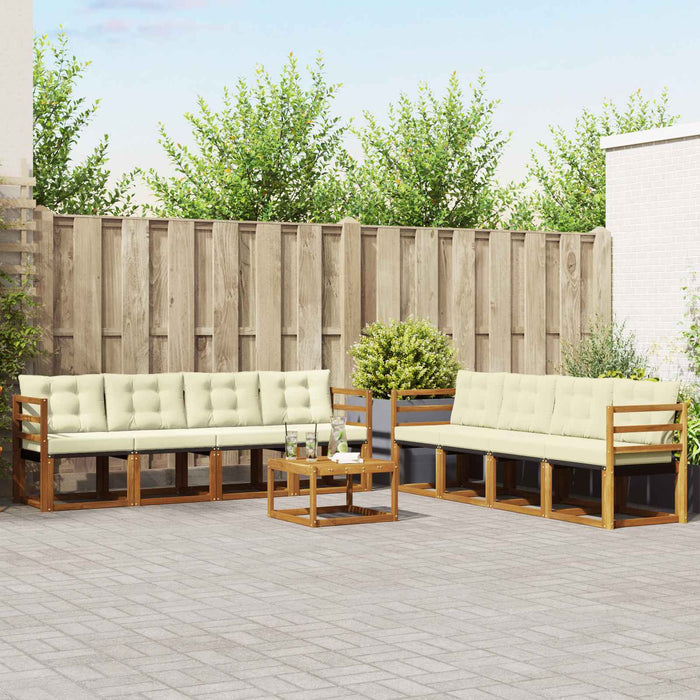 Set de canapele de exterior cu pernă 9 pcs Natural și Crem - WALTI WALTI