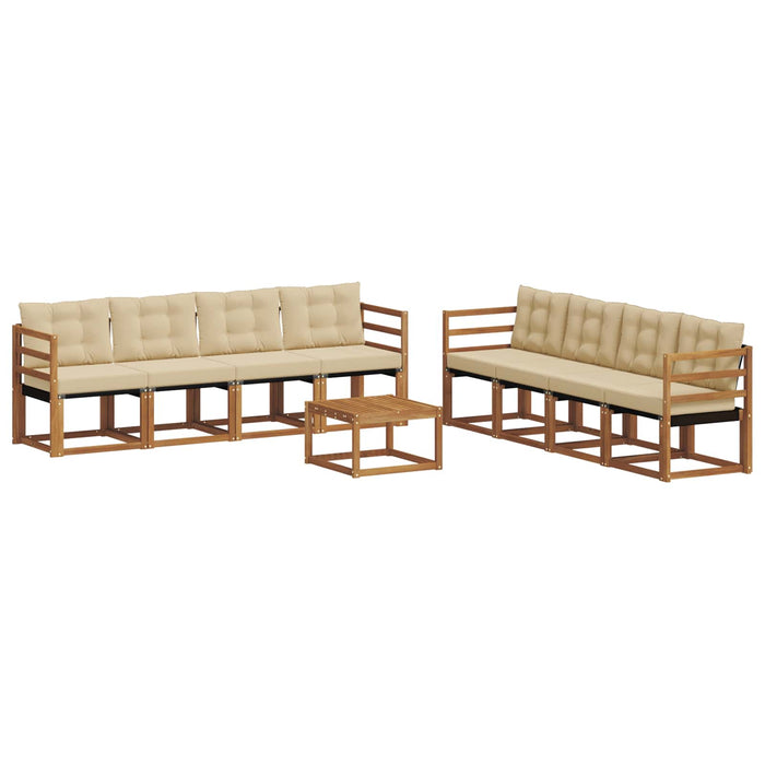 Set de canapele de exterior cu pernă 9 pcs Natural și Bej - WALTI WALTI