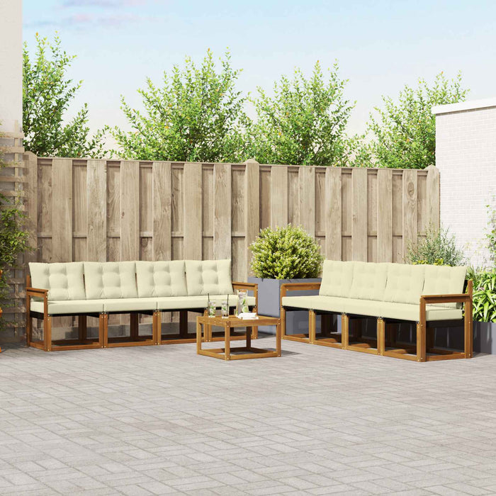 Set de canapele de exterior cu pernă 9 pcs Natural și Crem - WALTI WALTI