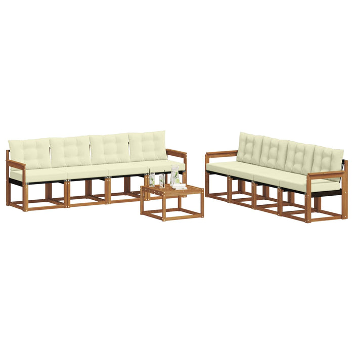 Set de canapele de exterior cu pernă 9 pcs Natural și Crem - WALTI WALTI