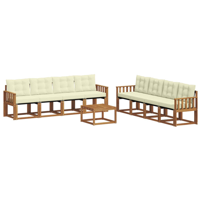 Set de canapele de exterior cu pernă 9 pcs Natural și Crem - WALTI WALTI