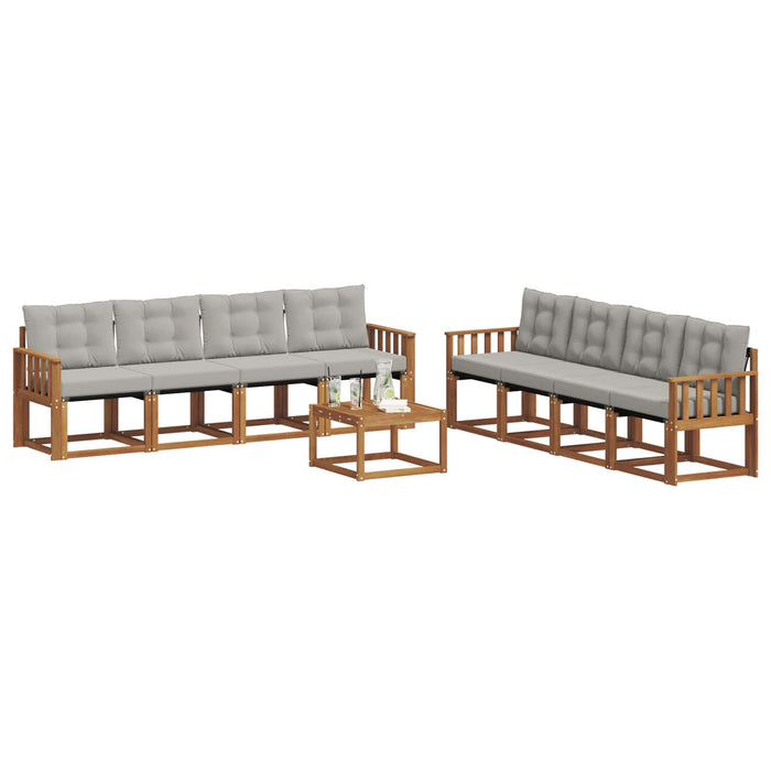 Set de canapele de exterior 9 pcs Gri natural și deschis - WALTI WALTI