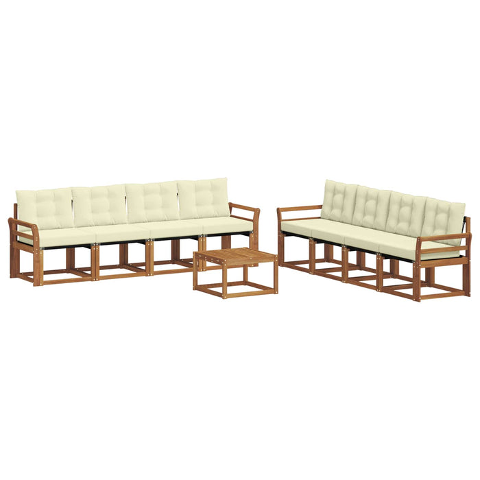 Set de canapele de exterior cu pernă 9 pcs Natural și Crem - WALTI WALTI