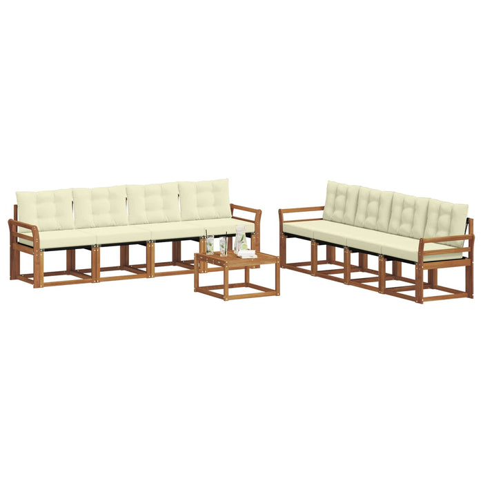 Set de canapele de exterior cu pernă 9 pcs Natural și Crem - WALTI WALTI
