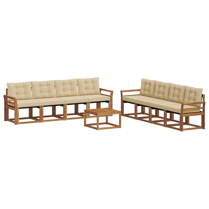 Set de canapele de exterior cu pernă 9 pcs Natural și Bej - WALTI WALTI