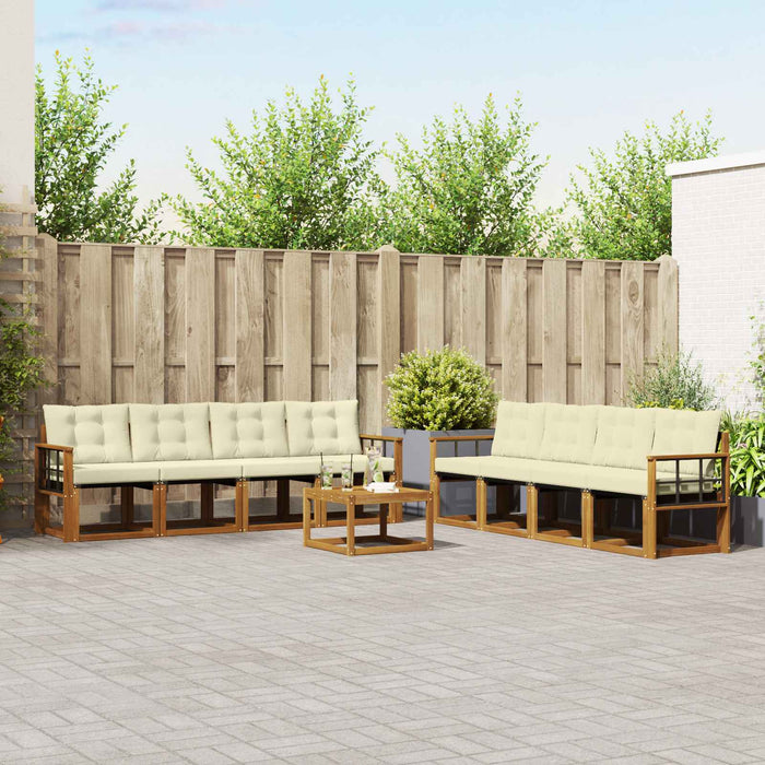 Set de canapele de exterior cu pernă 9 pcs Natural și Crem - WALTI WALTI