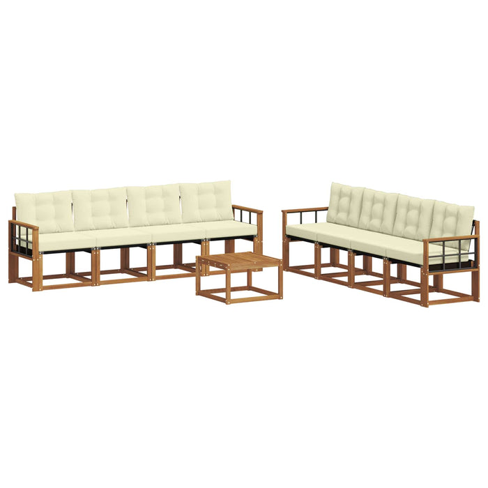 Set de canapele de exterior cu pernă 9 pcs Natural și Crem - WALTI WALTI