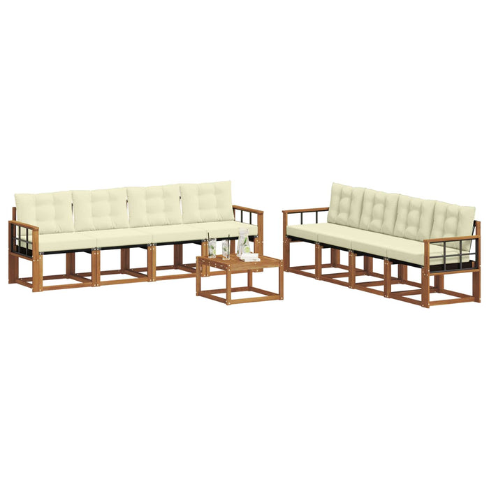 Set de canapele de exterior cu pernă 9 pcs Natural și Crem - WALTI WALTI