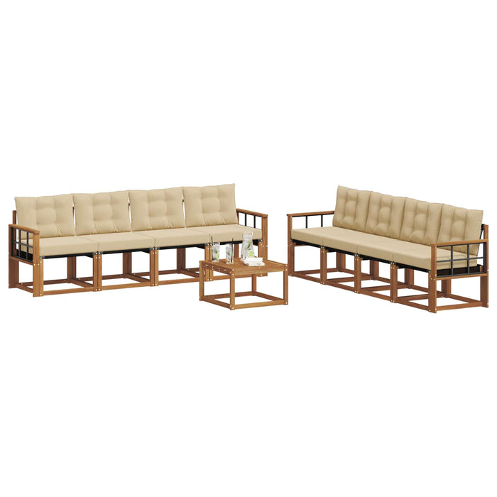 Set de canapele de exterior cu pernă 9 pcs Natural și Bej - WALTI WALTI