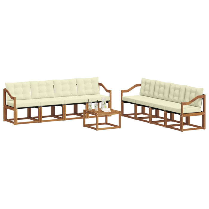 Set de canapele de exterior cu pernă 9 pcs Natural și Crem - WALTI WALTI