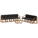 Set de canapele de exterior cu pernă 9 pcs Natural și Negru - WALTI WALTI