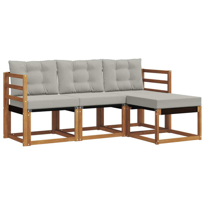 Set de canapele de exterior 4 pcs Gri natural și deschis - WALTI WALTI
