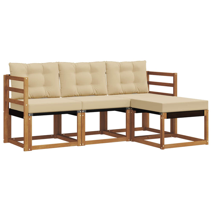 Set de canapele de exterior cu pernă 4 pcs Natural și Bej - WALTI WALTI