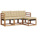 Set de canapele de exterior cu pernă 4 pcs Natural și Bej - WALTI WALTI