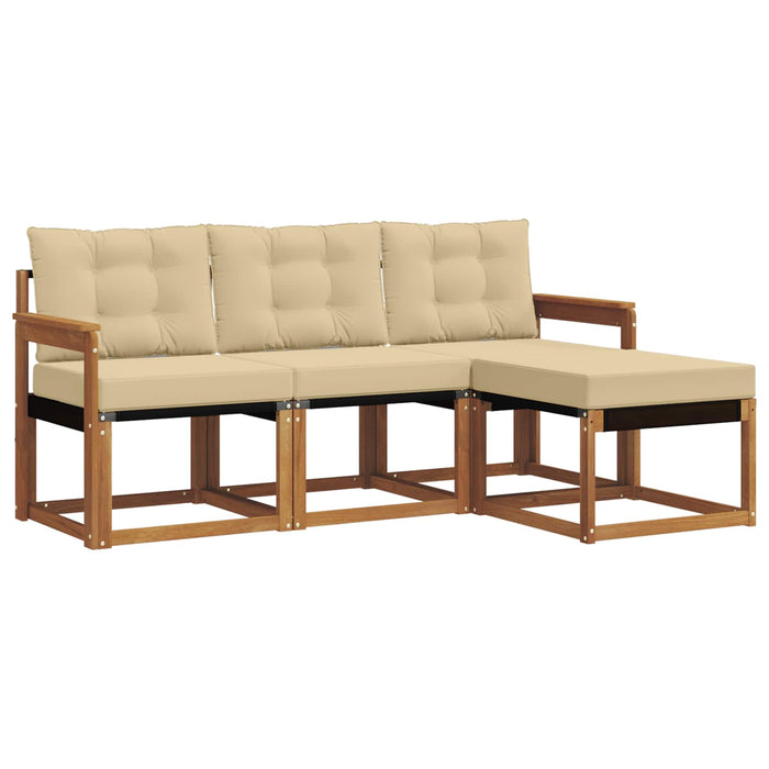 Set de canapele de exterior cu pernă 4 pcs Natural și Bej - WALTI WALTI
