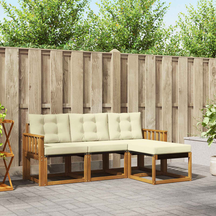 Set de canapele de exterior cu pernă 4 pcs Natural și Crem - WALTI WALTI
