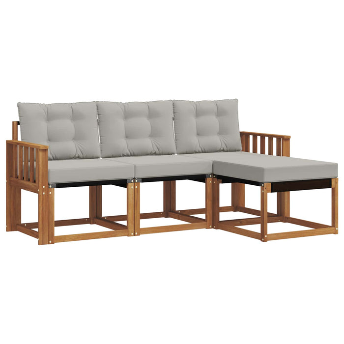 Set de canapele de exterior 4 pcs Gri natural și deschis - WALTI WALTI