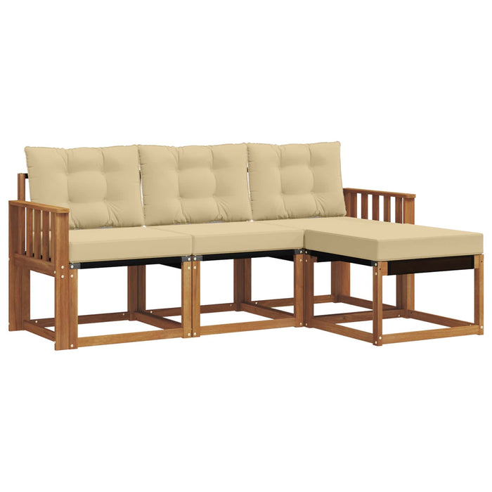 Set de canapele de exterior cu pernă 4 pcs Natural și Bej - WALTI WALTI