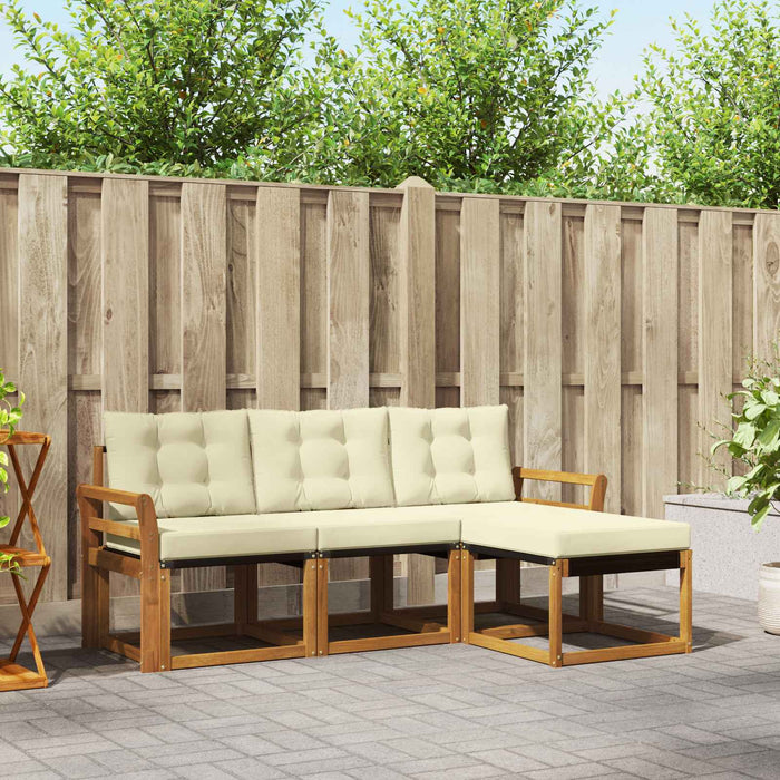 Set de canapele de exterior cu pernă 4 pcs Natural și Crem - WALTI WALTI