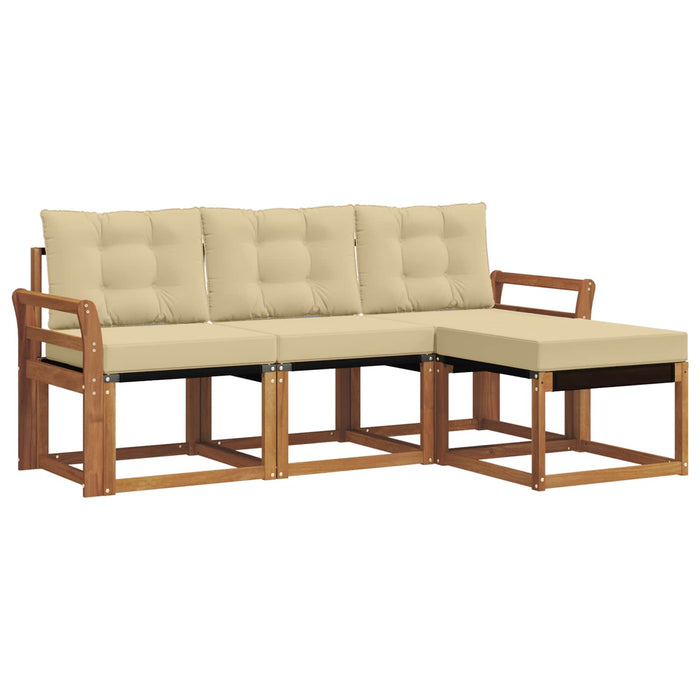 Set de canapele de exterior cu pernă 4 pcs Natural și Bej - WALTI WALTI