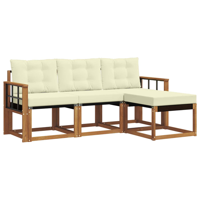 Set de canapele de exterior cu pernă 4 pcs Natural și Crem - WALTI WALTI
