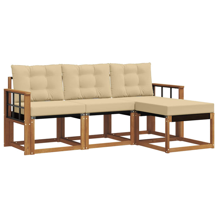 Set de canapele de exterior cu pernă 4 pcs Natural și Bej - WALTI WALTI