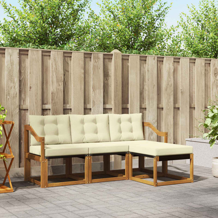 Set de canapele de exterior cu pernă 4 pcs Natural și Crem - WALTI WALTI