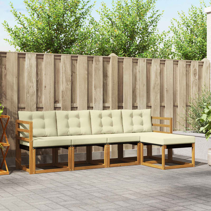 Set de canapele de exterior cu pernă 5 pcs Natural și Crem - WALTI WALTI
