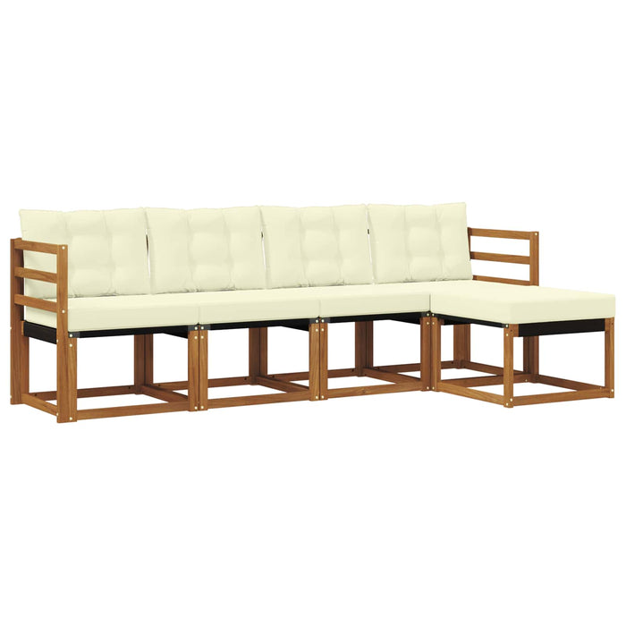 Set de canapele de exterior cu pernă 5 pcs Natural și Crem - WALTI WALTI