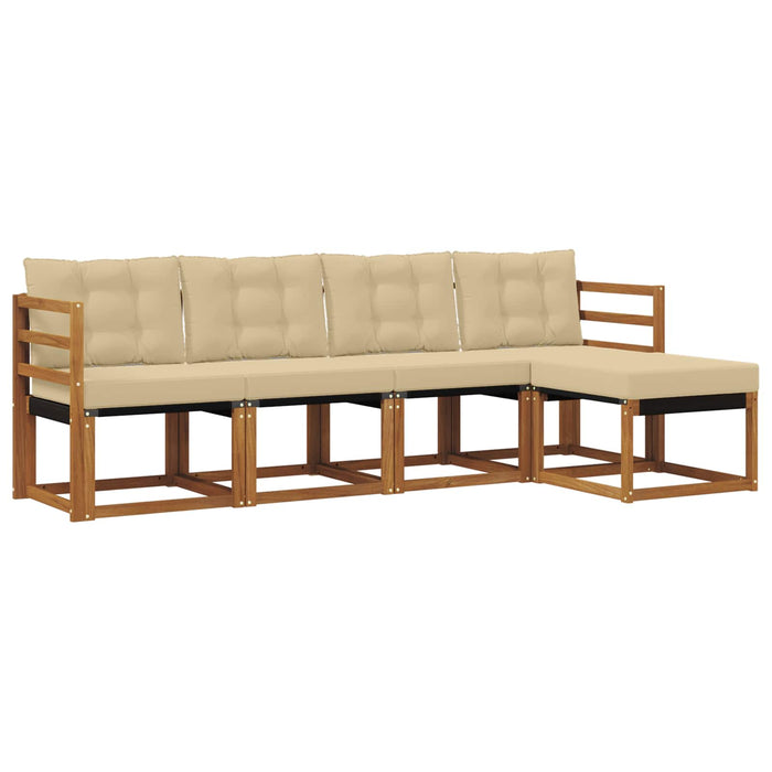 Set de canapele de exterior cu pernă 5 pcs Natural și Bej - WALTI WALTI