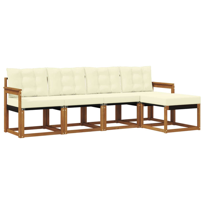Set de canapele de exterior cu pernă 5 pcs Natural și Crem - WALTI WALTI