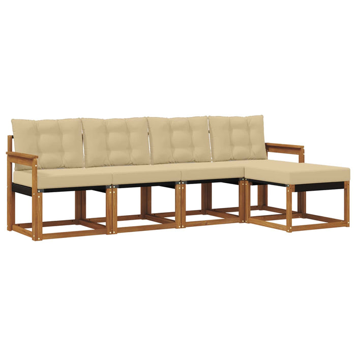 Set de canapele de exterior cu pernă 5 pcs Natural și Bej - WALTI WALTI