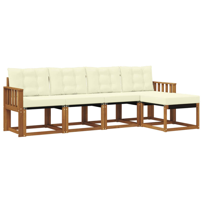 Set de canapele de exterior cu pernă 5 pcs Natural și Crem - WALTI WALTI