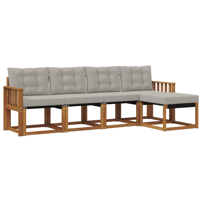 Set de canapele de exterior 5 pcs Gri natural și deschis - WALTI WALTI