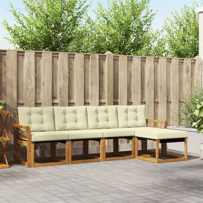 Set de canapele de exterior cu pernă 5 pcs Natural și Crem - WALTI WALTI