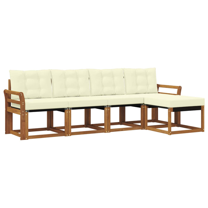 Set de canapele de exterior cu pernă 5 pcs Natural și Crem - WALTI WALTI