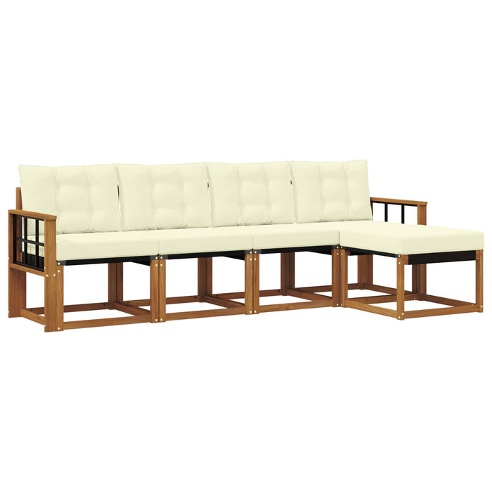 Set de canapele de exterior cu pernă 5 pcs Natural și Crem - WALTI WALTI