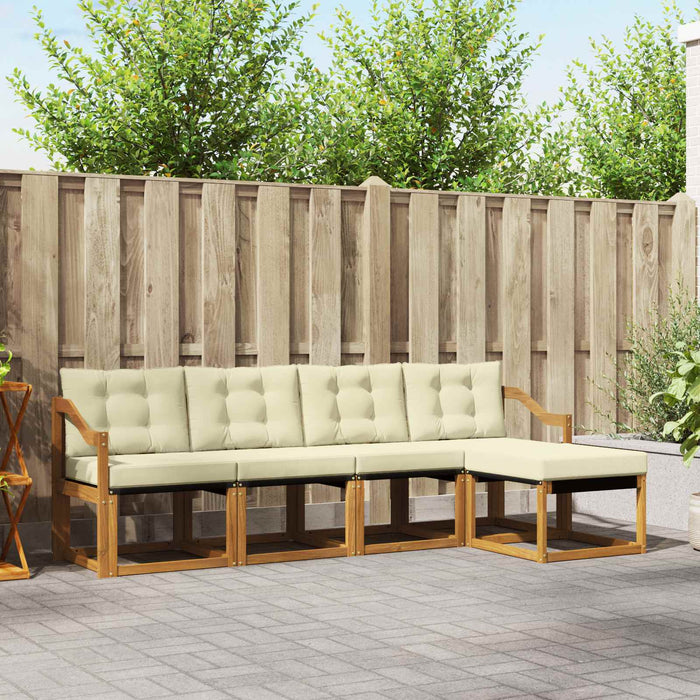 Set de canapele de exterior cu pernă 5 pcs Natural și Crem - WALTI WALTI
