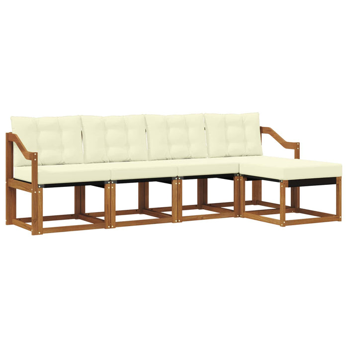 Set de canapele de exterior cu pernă 5 pcs Natural și Crem - WALTI WALTI