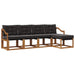 Set de canapele de exterior cu pernă 5 pcs Natural și Negru - WALTI WALTI