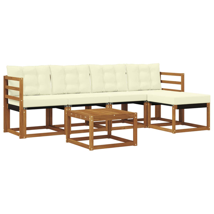 Set de canapele de exterior cu pernă 6 pcs Natural și Crem - WALTI WALTI