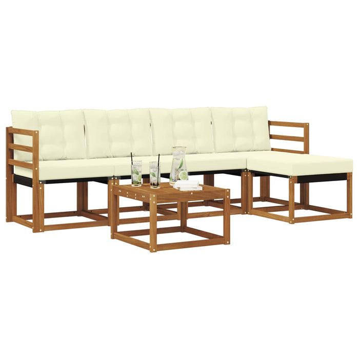 Set de canapele de exterior cu pernă 6 pcs Natural și Crem - WALTI WALTI