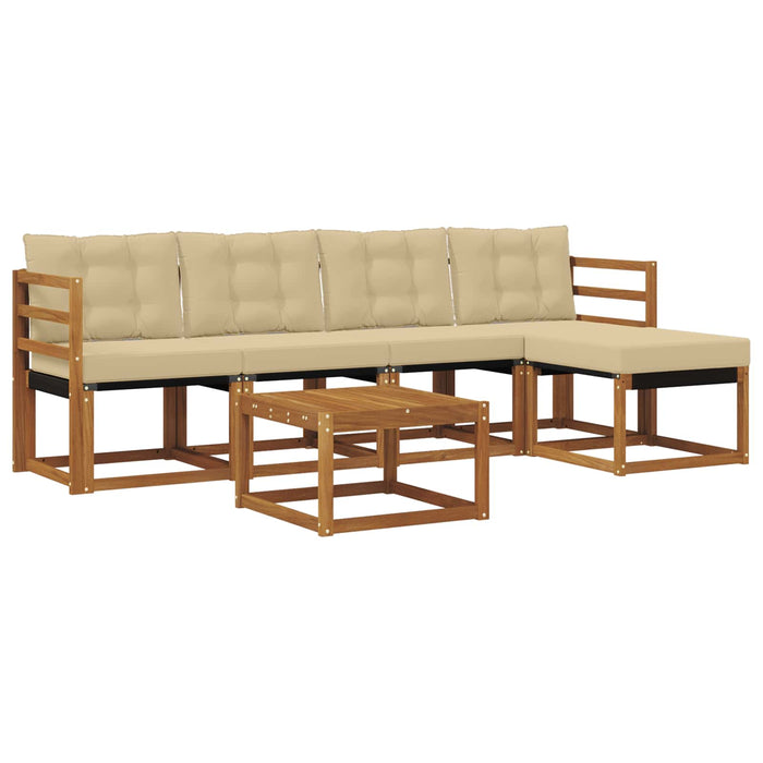 Set de canapele de exterior cu pernă 6 pcs Natural și Bej - WALTI WALTI