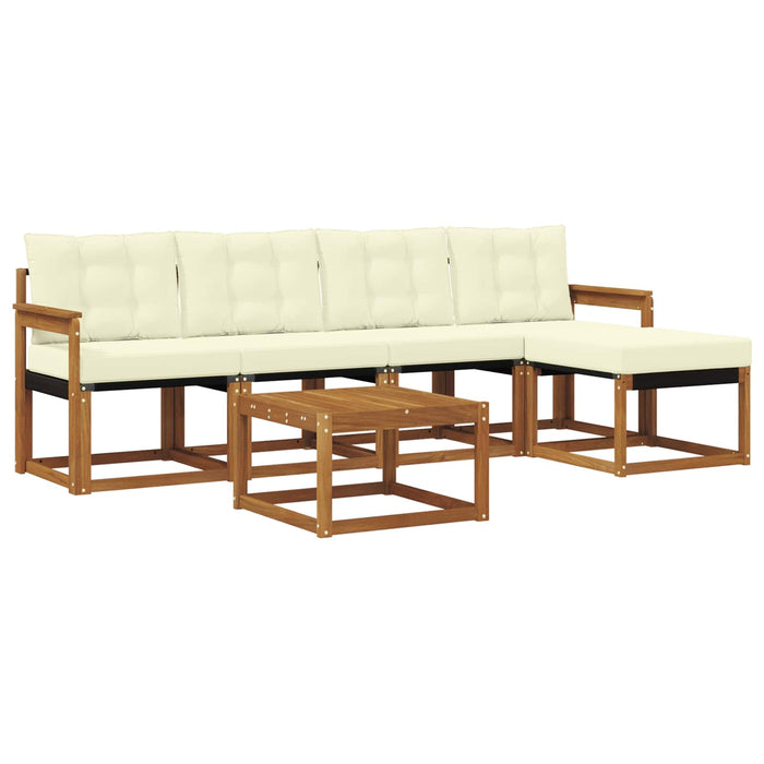 Set de canapele de exterior cu pernă 6 pcs Natural și Crem - WALTI WALTI