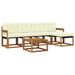 Set de canapele de exterior cu pernă 6 pcs Natural și Crem - WALTI WALTI